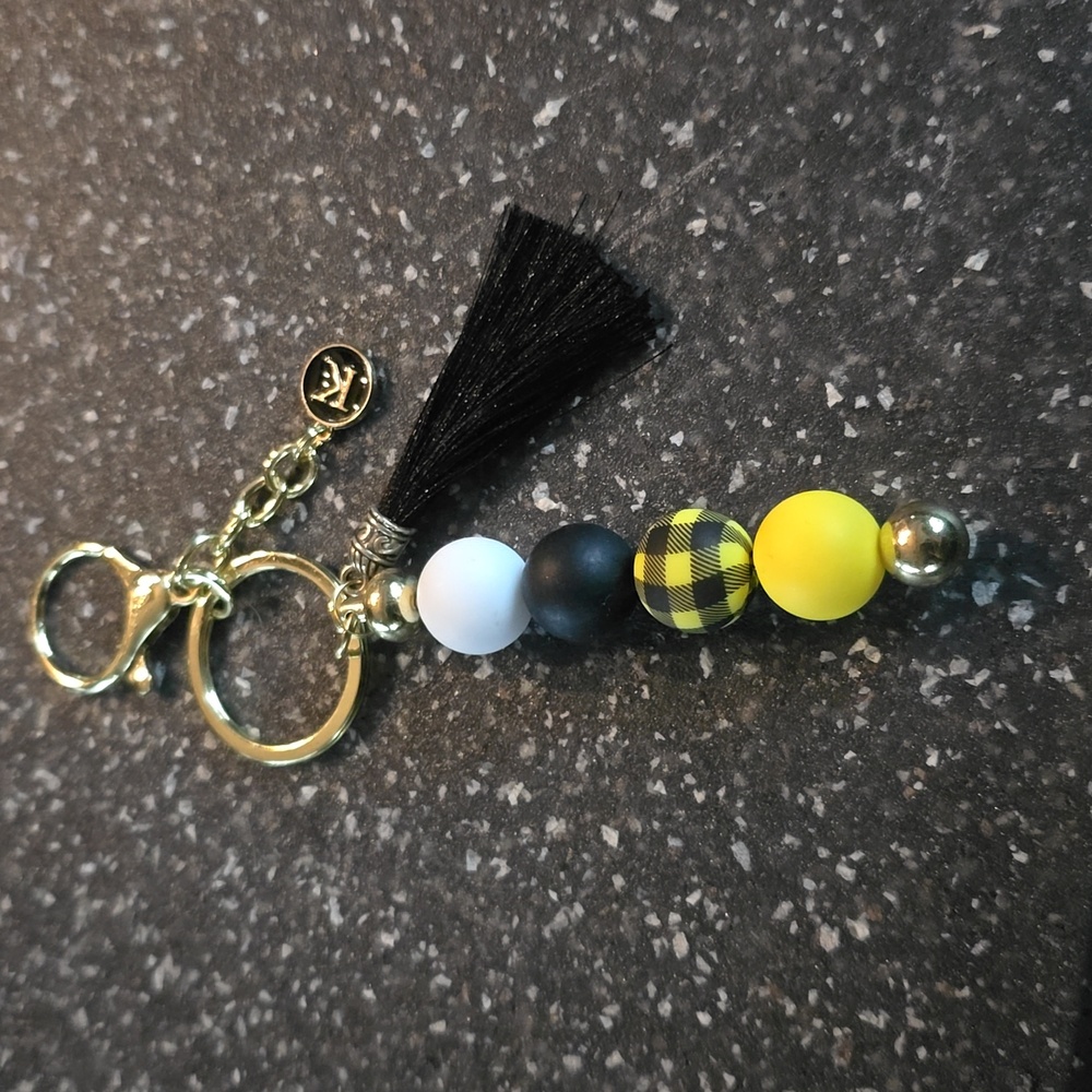 Silicone beaded keychain